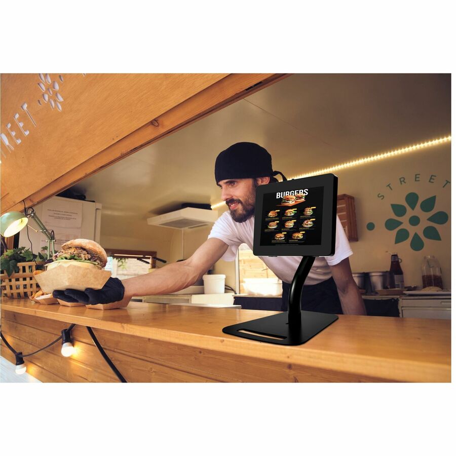 CTA Digital Premium Height-Adjustable Floor-to-Desk Security Kiosk for Tablets PAD-PARAFD