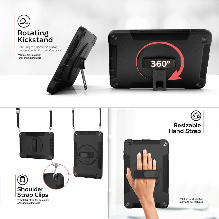 CTA Digital Rugged Carrying Case Samsung Galaxy Tab A7 Lite Tablet - Black