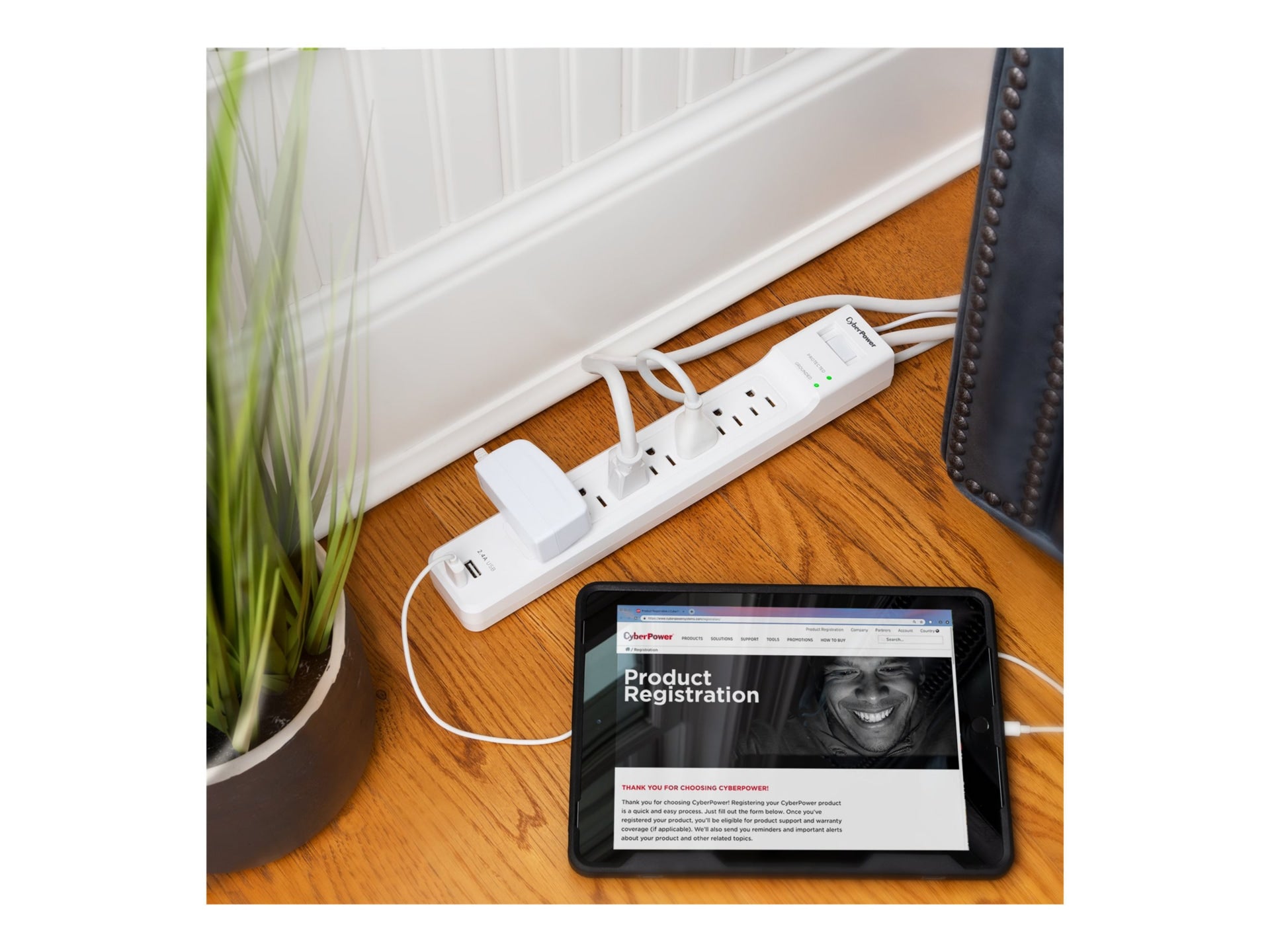 CYBERPOWER 7-Outlet Surge Protector 2000J for Home & Office P704URC1