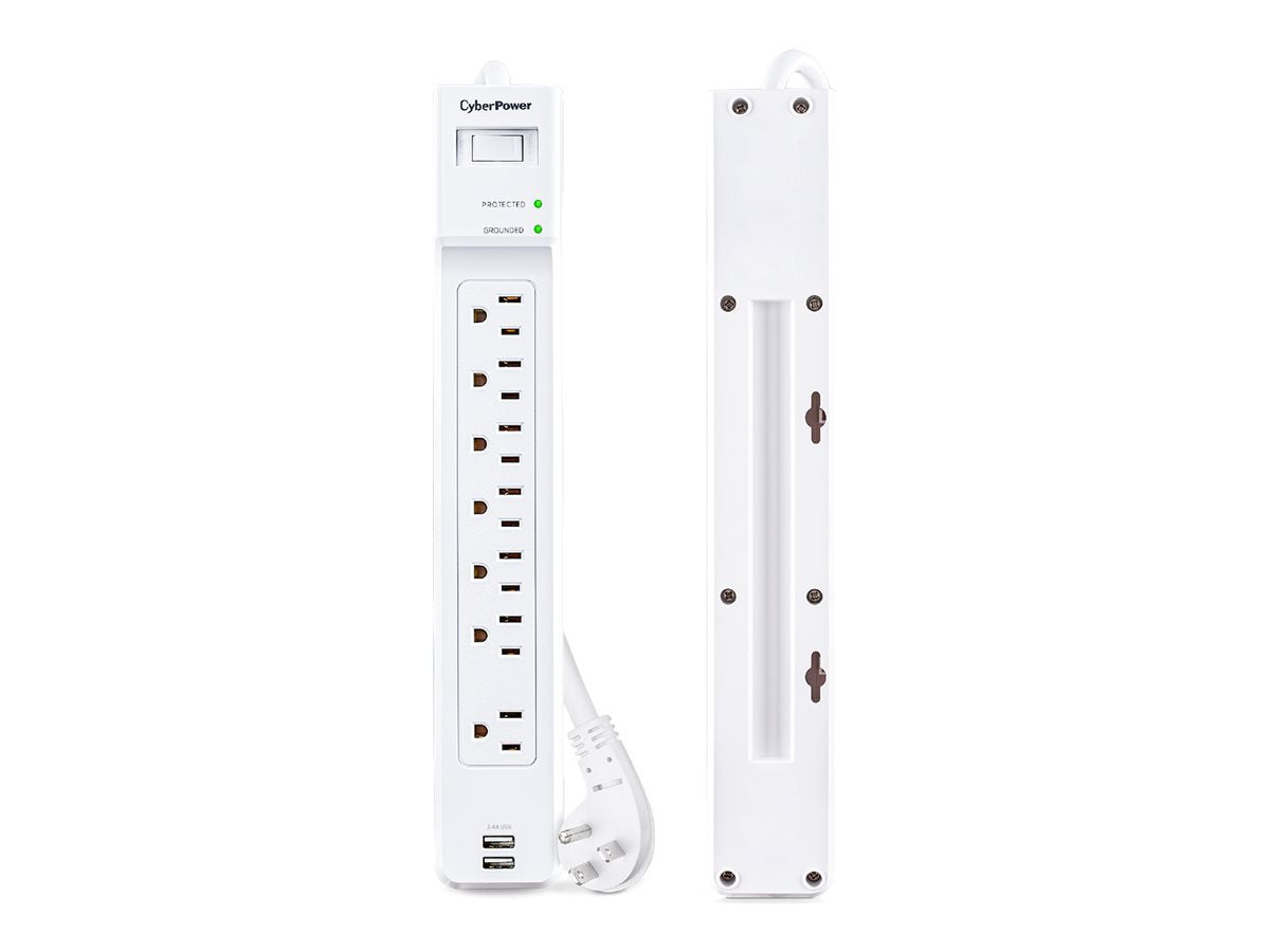 CYBERPOWER 7-Outlet Surge Protector 2000J for Home & Office P704URC1