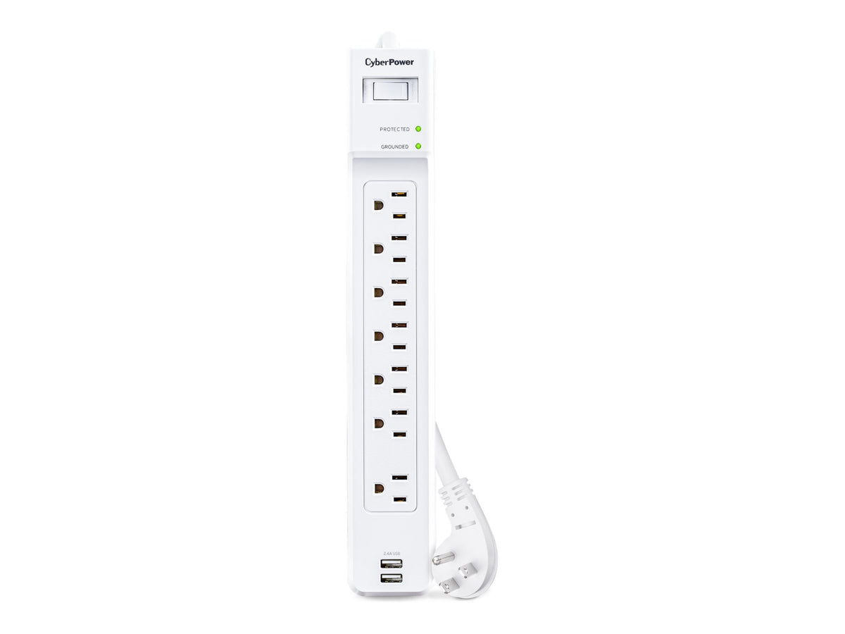 CYBERPOWER 7-Outlet Surge Protector 2000J for Home & Office P704URC1