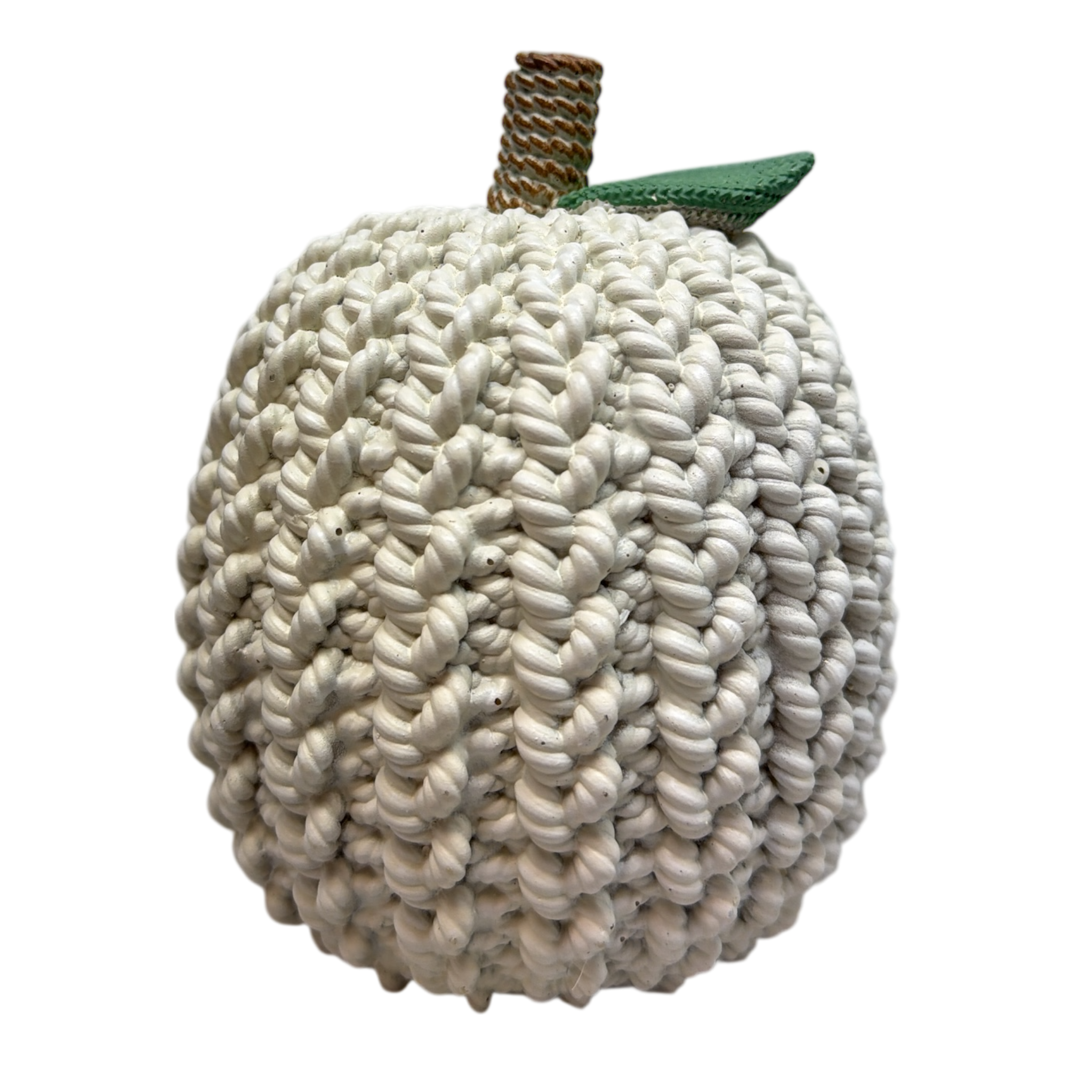 Cable Knit Look Harvest Pumpkins - Cream