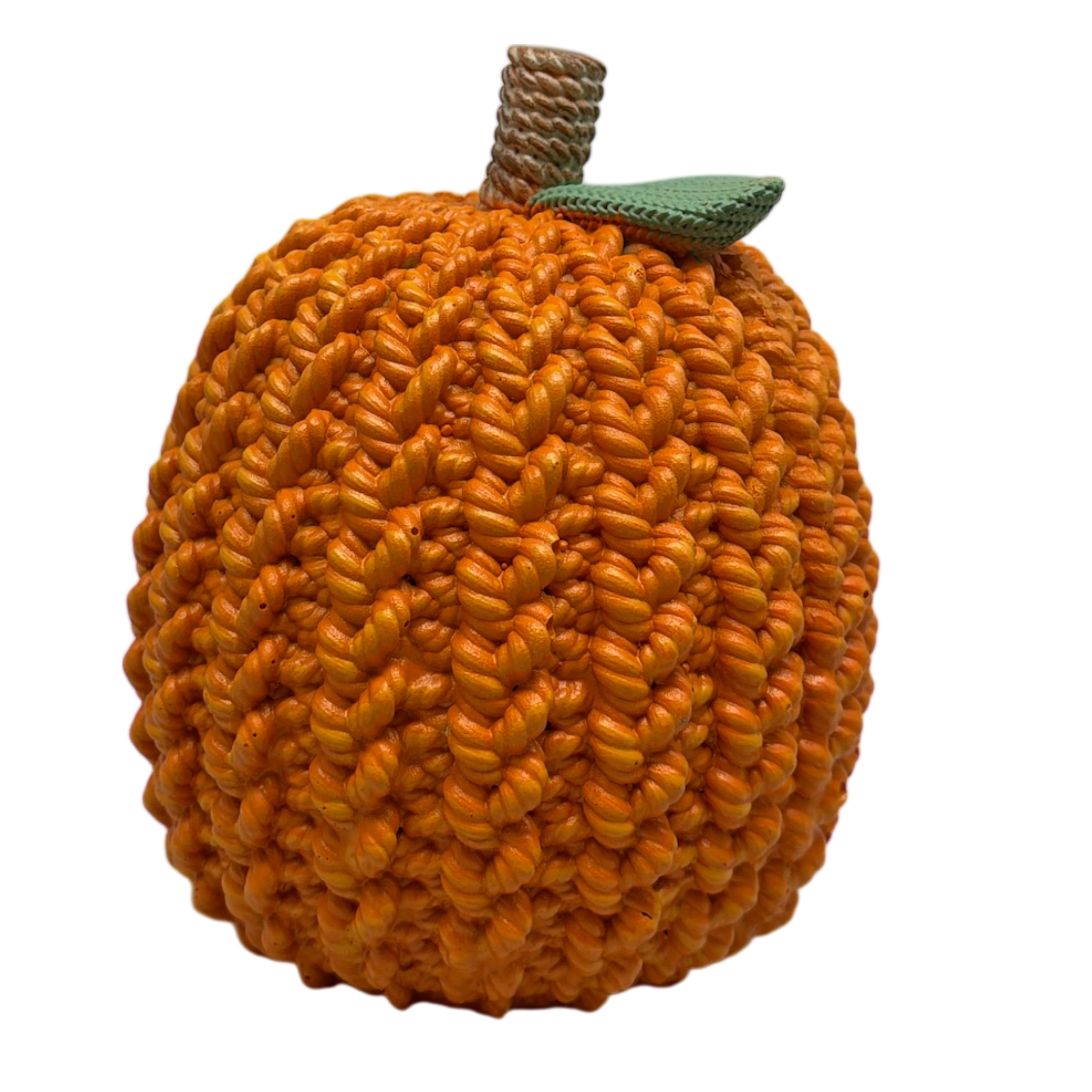 Cable Knit Look Harvest Pumpkins - Orange