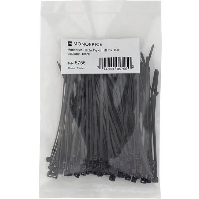 Cable Tie 4 Inch 18Lbs_ 100Pcs/Pk-Black