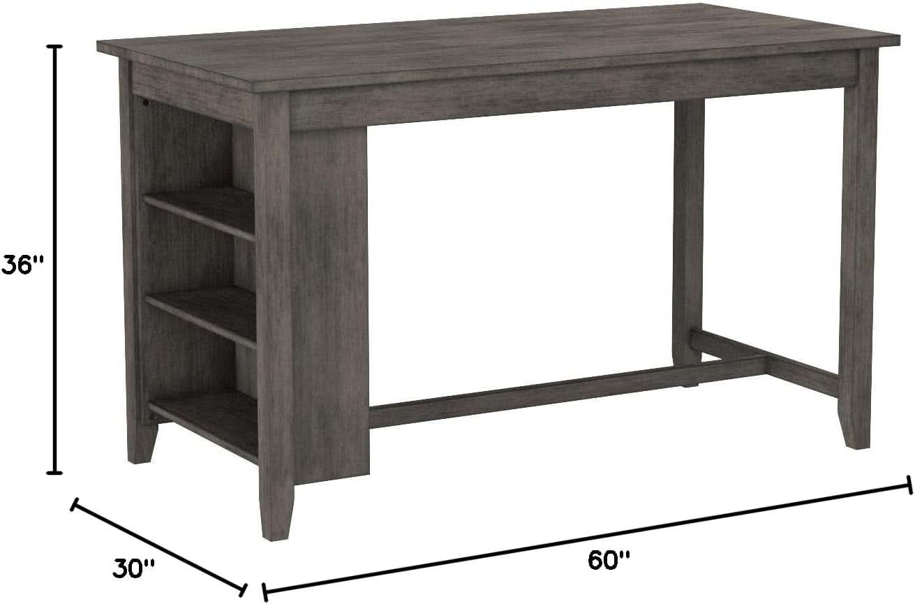 Caitbrook Rustic Counter Height Dining Table With Storage