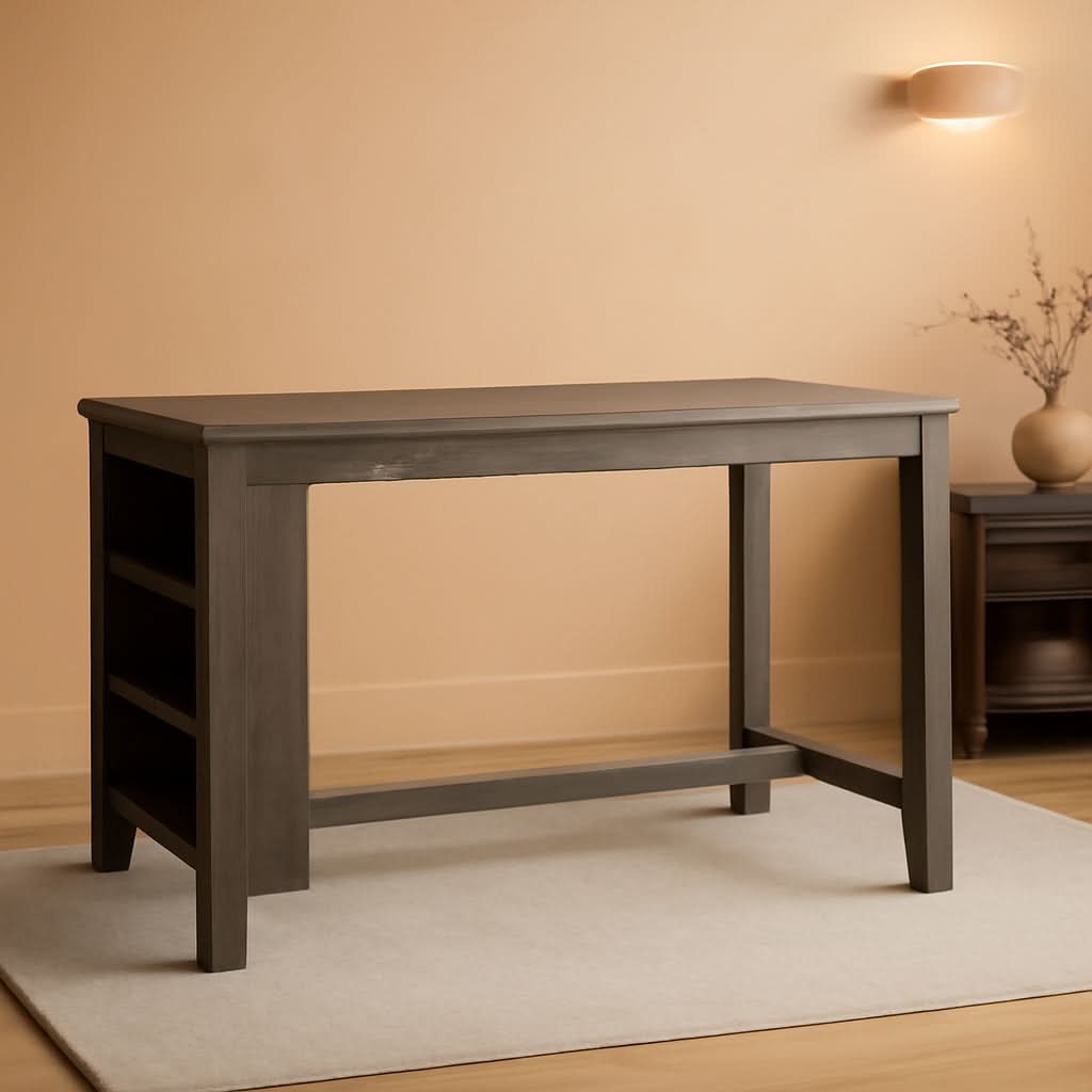 Caitbrook Rustic Counter Height Dining Table With Storage