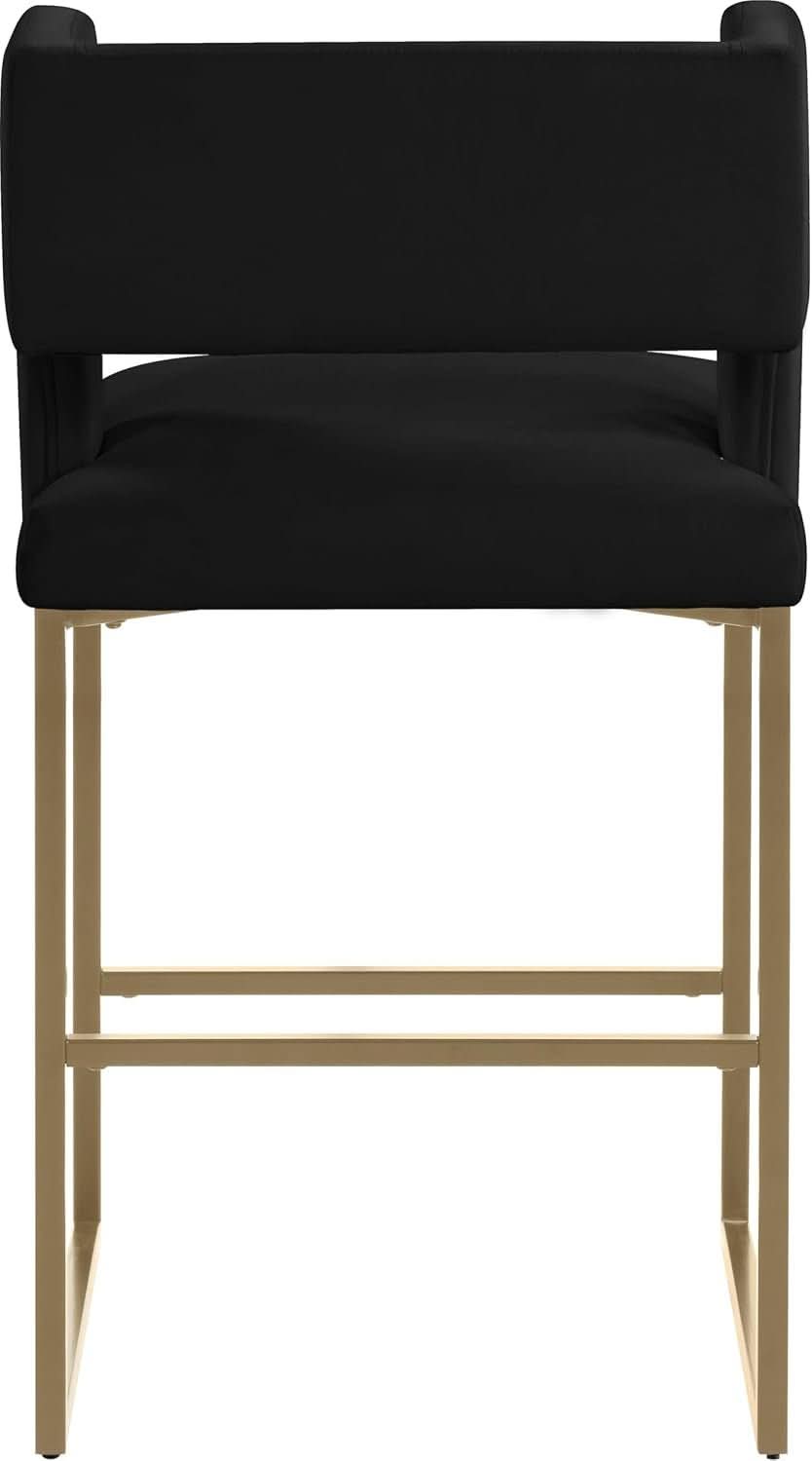Caleb Collection Counter Height Stool Black Velvet Set Of 2