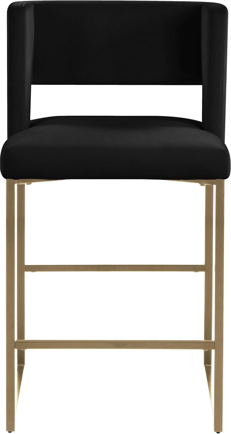 Caleb Collection Counter Height Stool Black Velvet Set Of 2