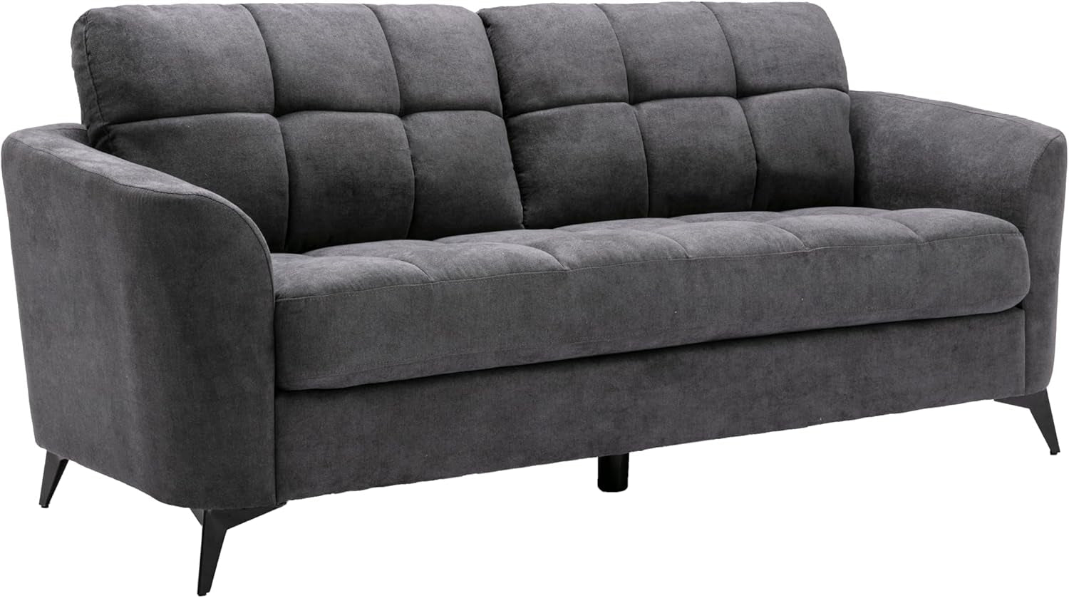 Callie Gray Woven Fabric Sofa Loveseat Chair Set 3Piece
