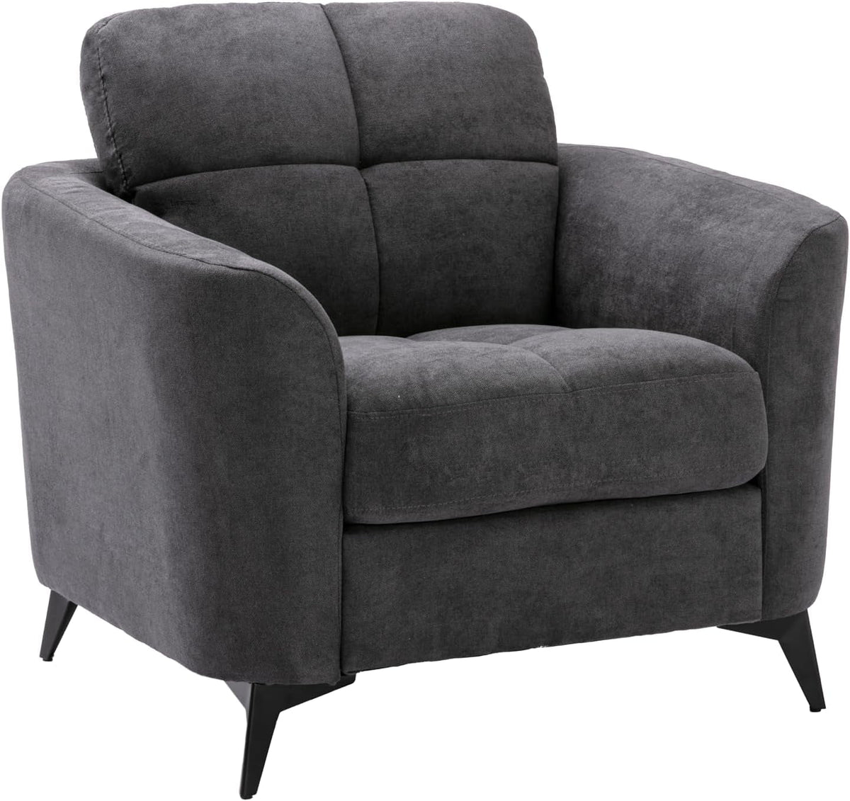 Callie Gray Woven Fabric Sofa Loveseat Chair Set 3Piece