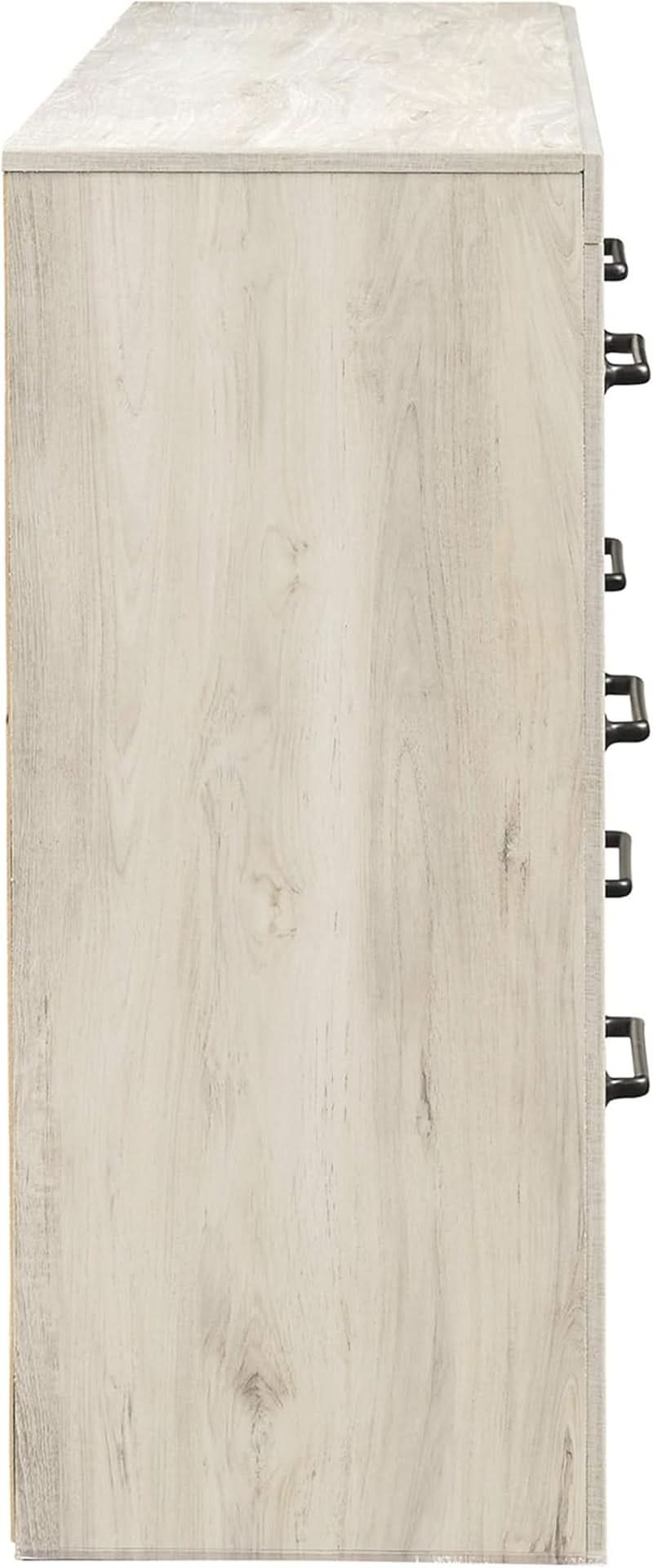 Cambeck Farmhouse Industrial 6 Drawer Dresser Whitewash