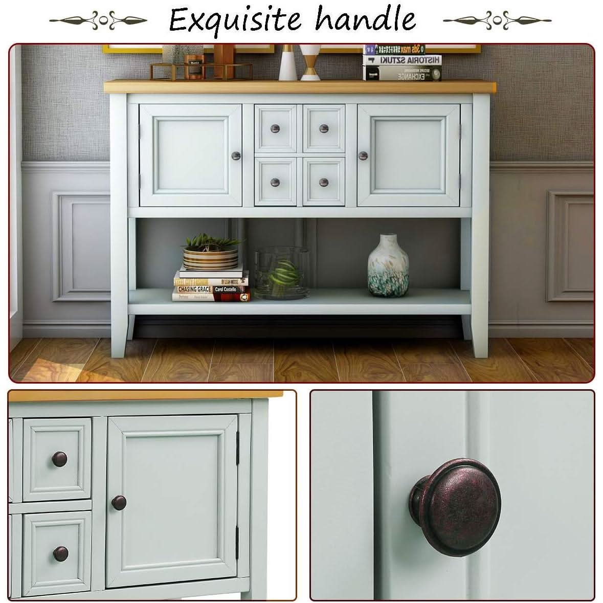 Cambridge Lime White Sideboard Table With Bottom Shelf