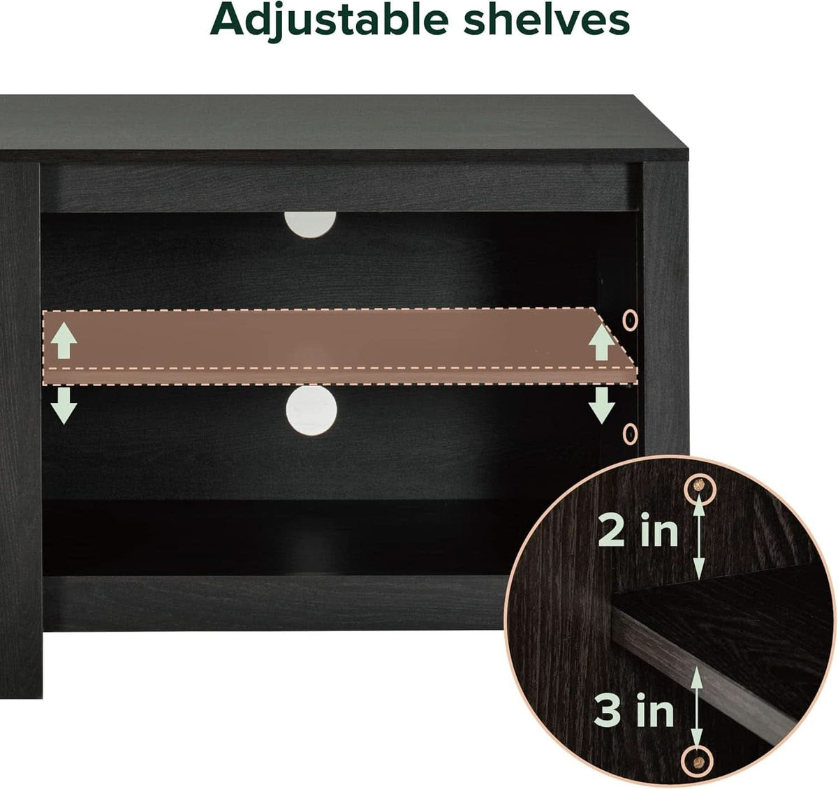 Camden TV Stand for 65 Inch TVs Espresso Open Shelving Storage