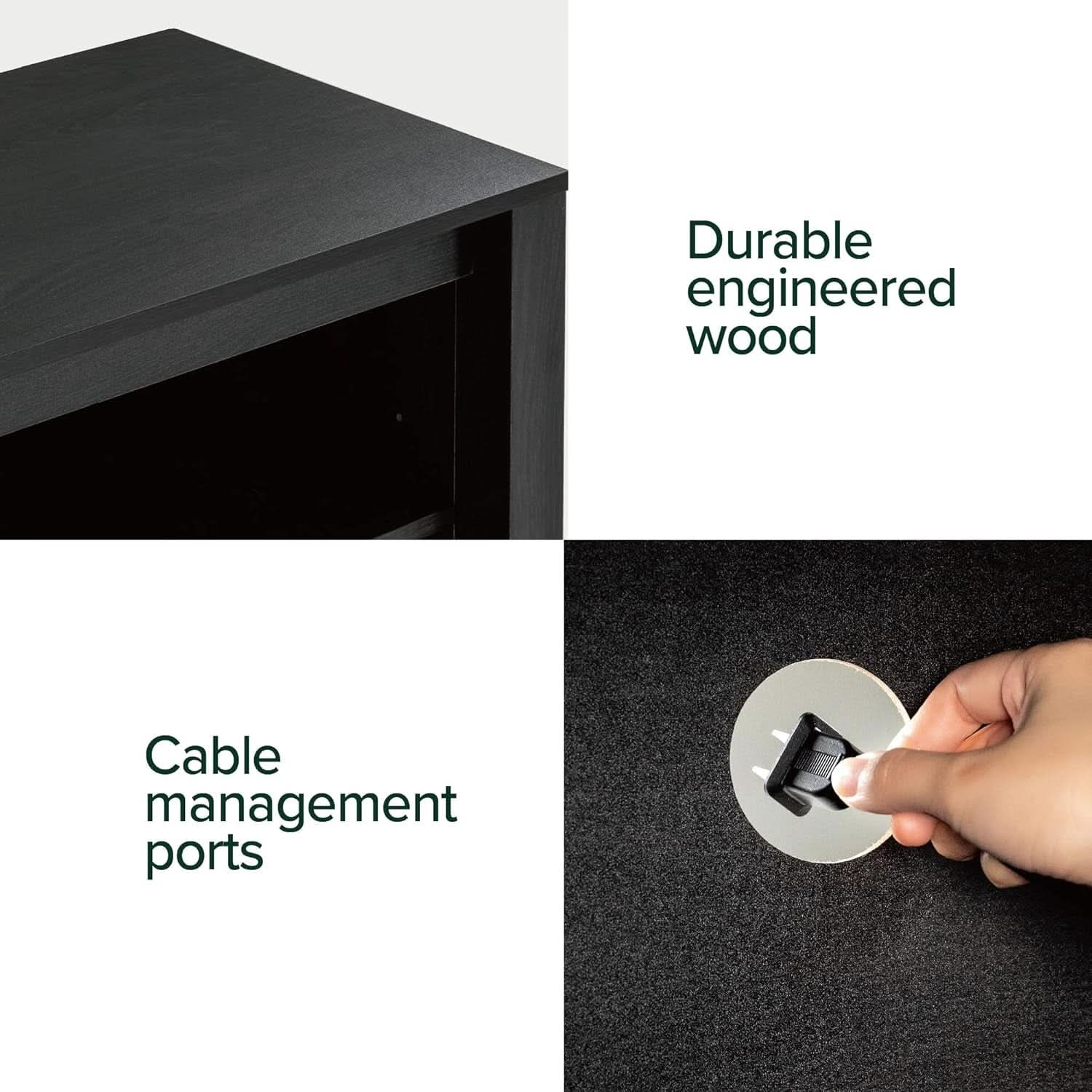 Camden TV Stand for 65 Inch TVs Espresso Open Shelving Storage