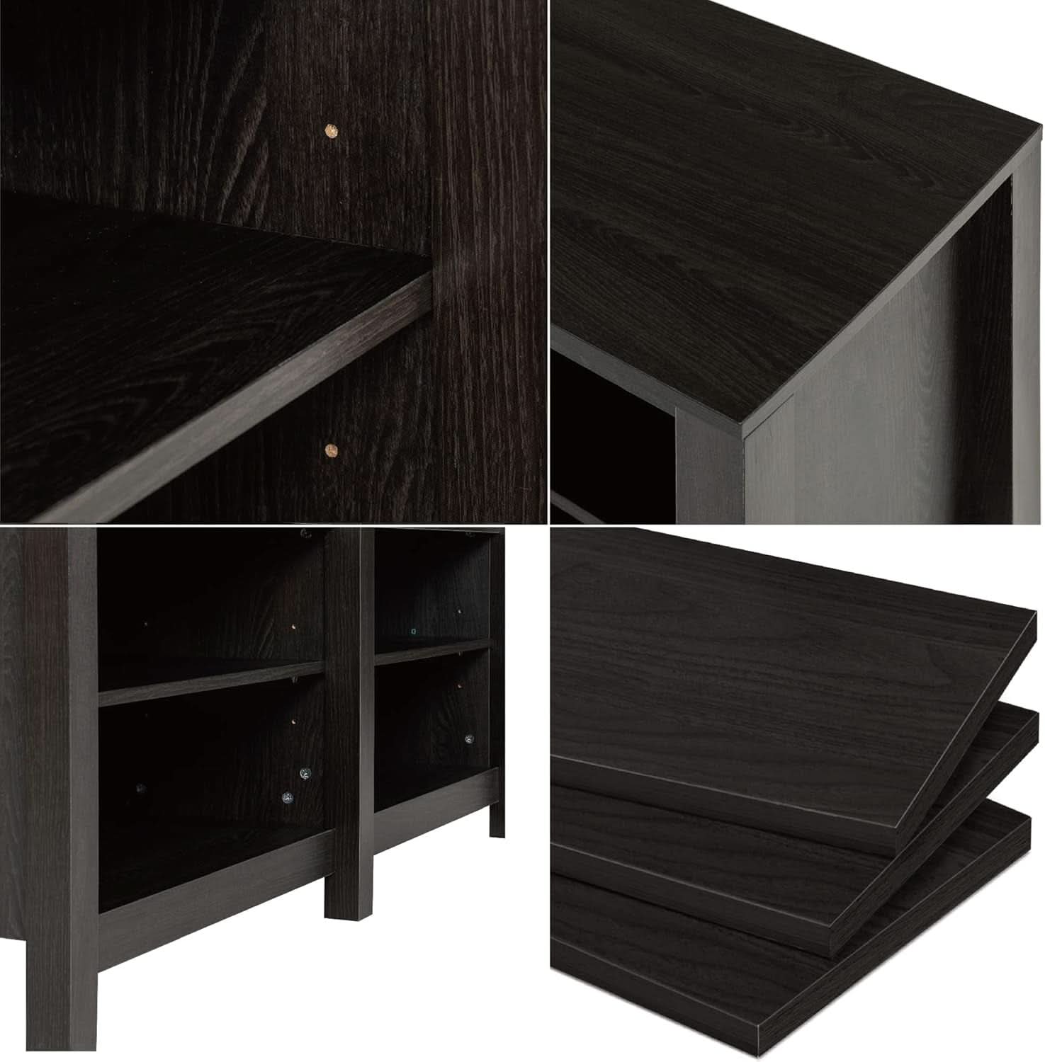 Camden TV Stand for 65 Inch TVs Espresso Open Shelving Storage