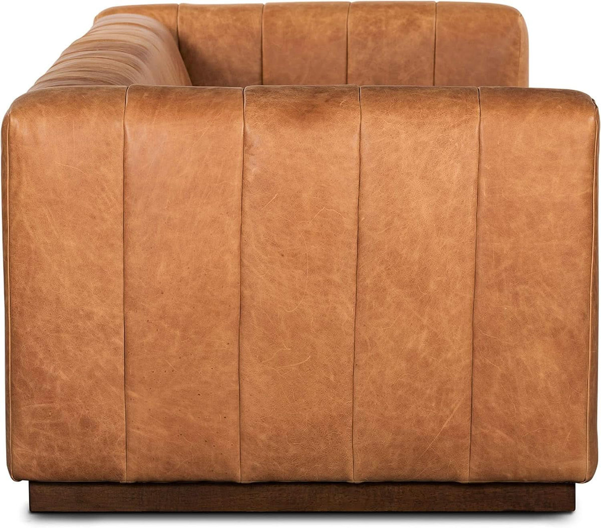 Canale 86 Inch Sofa Full Grain Italian Leather Cognac Tan
