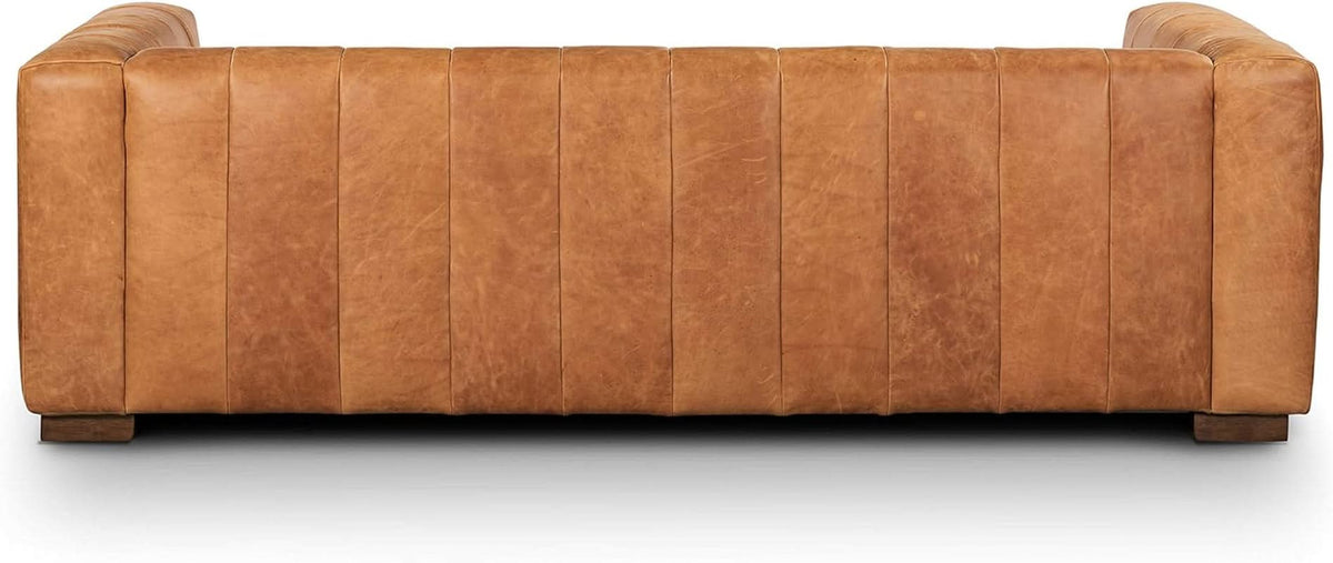 Canale 86 Inch Sofa Full Grain Italian Leather Cognac Tan