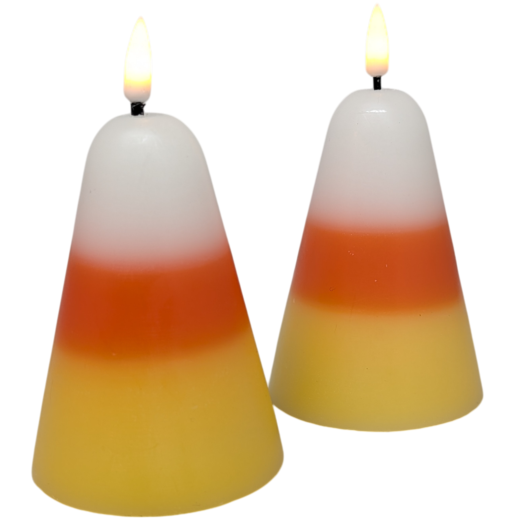 Candy Corn B/O Lighted Wax Candles - 2 Piece Set