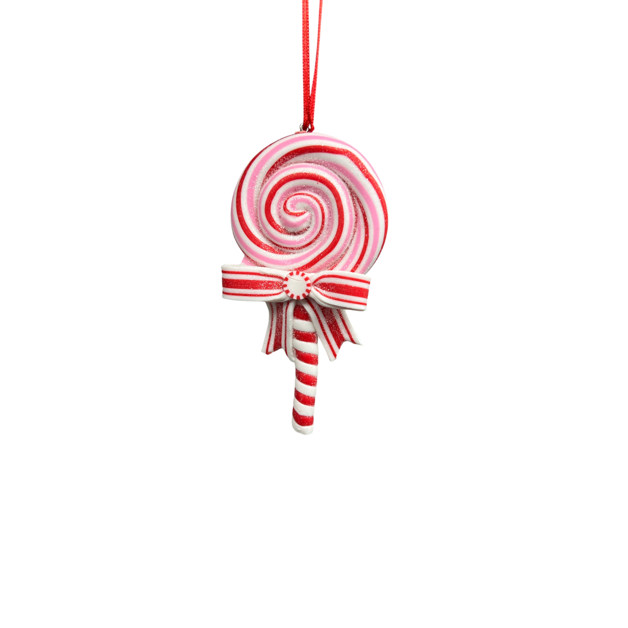 Candycane Treats Hanging Ornament - Red Pinwheel