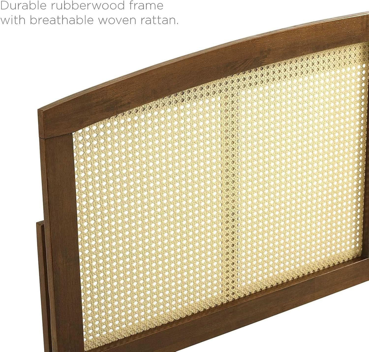 Cane Woven Rattan King Headboard With Organic Design