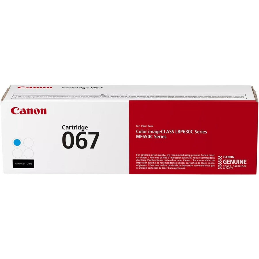 Canon 067 Original Standard Yield Laser Toner Cartridge - Cyan - 1 Pack - 1250 Pages
