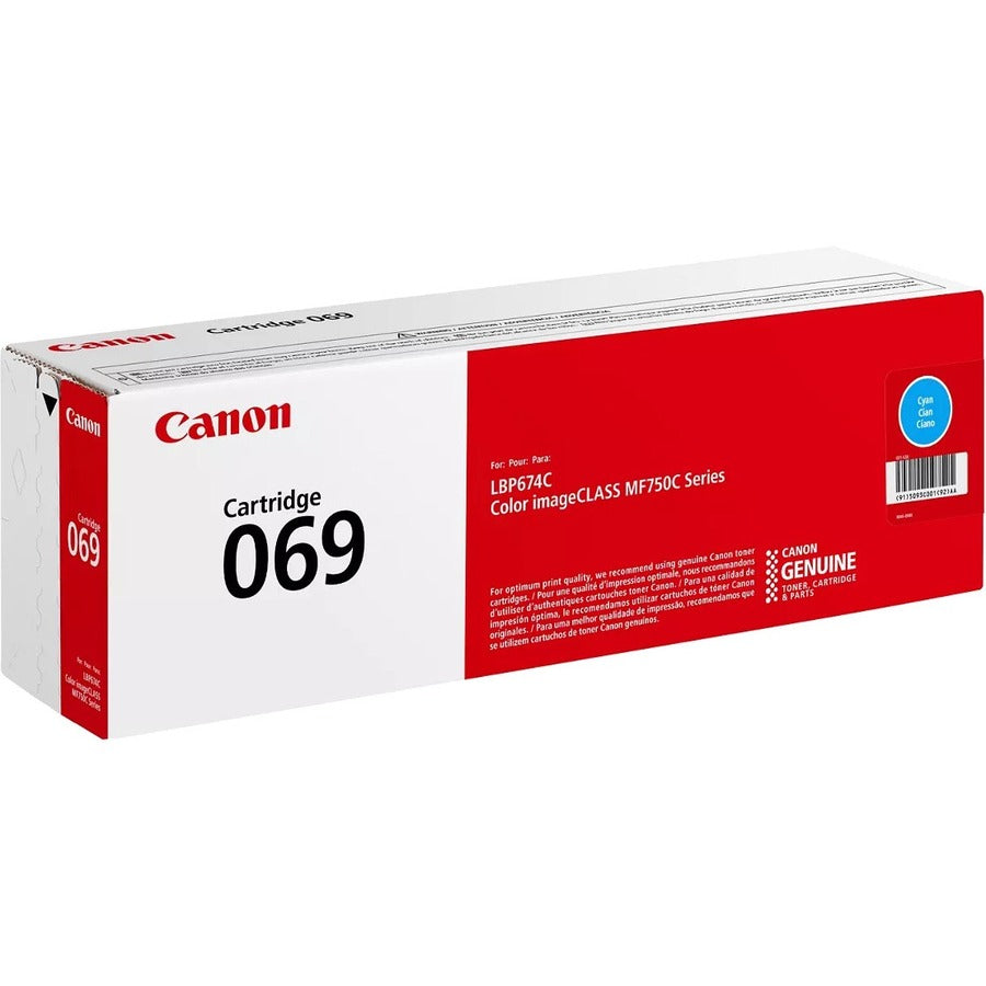 Canon 069 Original Standard Yield Laser Toner Cartridge - Cyan - 1 Pack - 1900 Pages