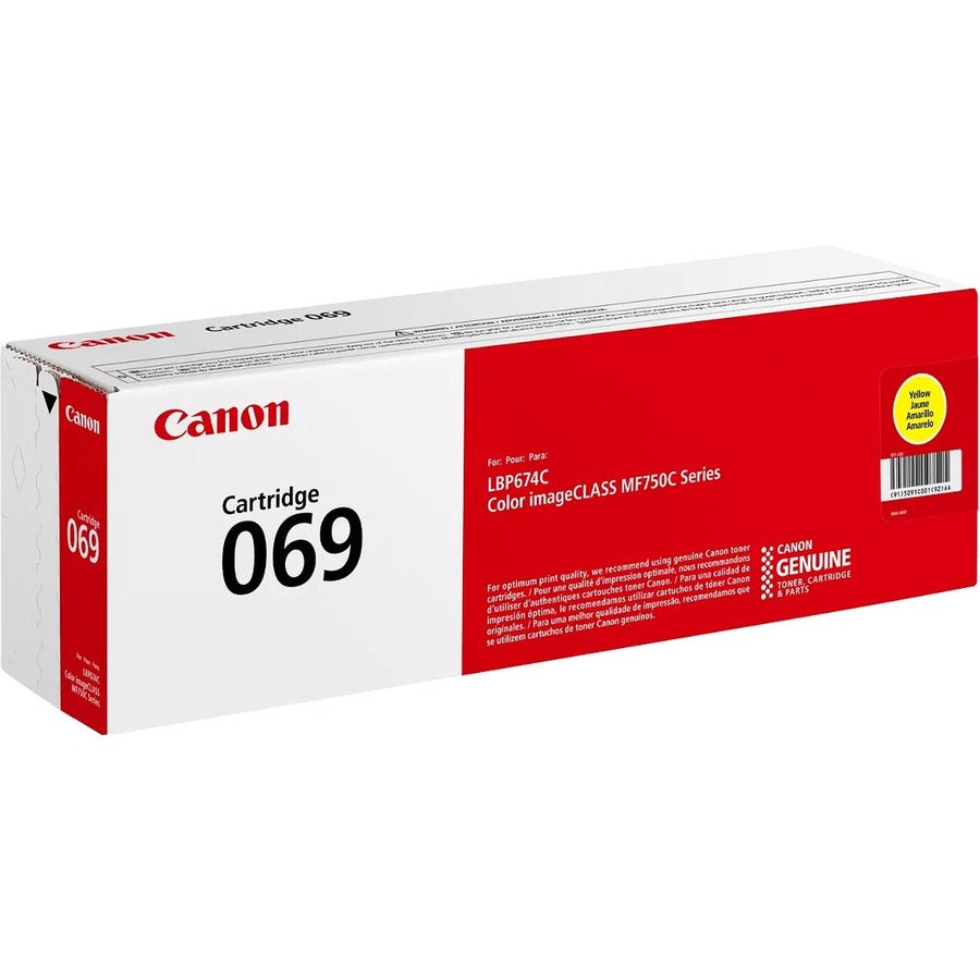 Canon 069 Original Standard Yield Laser Toner Cartridge - Yellow - 1 Pack - 1900 Pages