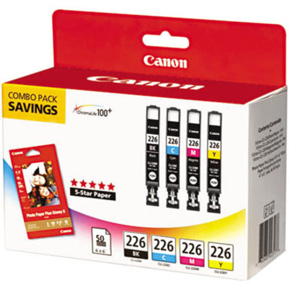 Canon CLI-226 Original Inkjet Ink Cartridge - Black, Cyan, Magenta, Yellow - 4 / Pack 4546B007