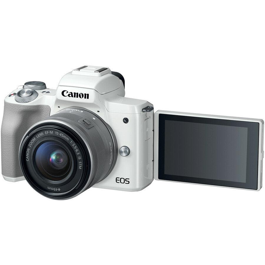 Canon EOS M50 24.1 Megapixel Mirrorless Camera with Lens - 0.59" - 1.77" - White