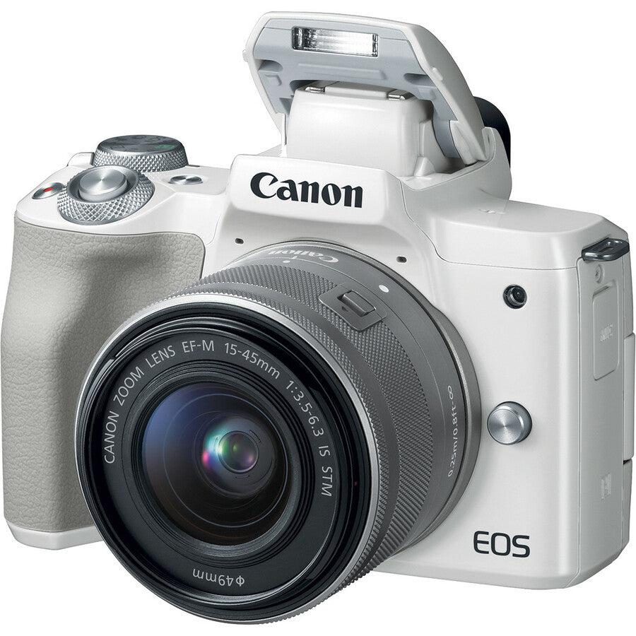 Canon EOS M50 24.1 Megapixel Mirrorless Camera with Lens - 0.59" - 1.77" - White