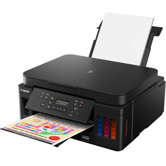 Canon PIXMA G G6020 Inkjet Multifunction Printer-Color-Copier/Scanner-4800x1200 dpi Print-Automatic Duplex Print-5000 Pages-350 sheets Input-Color Flatbed Scanner-1200 dpi Optical Scan-Wireless LAN-Wireless PictBridge-Mopria-Canon PRINT Business 3113C002