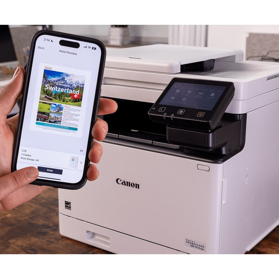 Canon imageCLASS MF751Cdw Wireless Laser Multifunction Printer - Color - White -