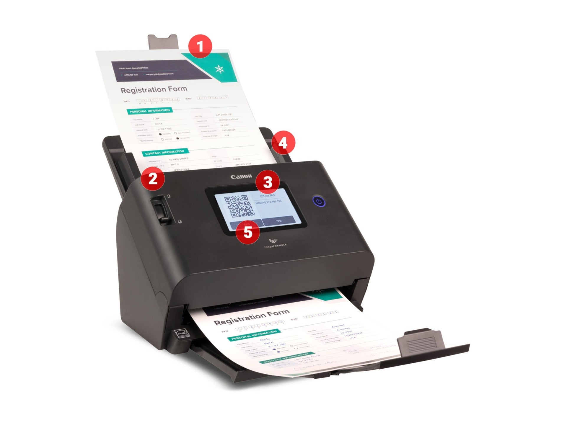 Canon imageFORMULA DR-S350NW Desktop Scanner Wi-Fi OCR
