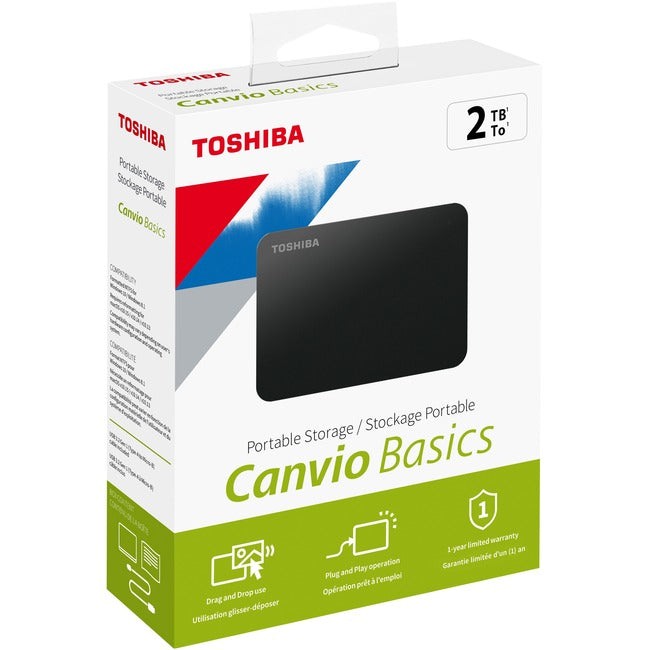 Canvio Basics 2Tb - Black,2.5In,Usb 3.0 / 2.0,1 Year Limited Warranty