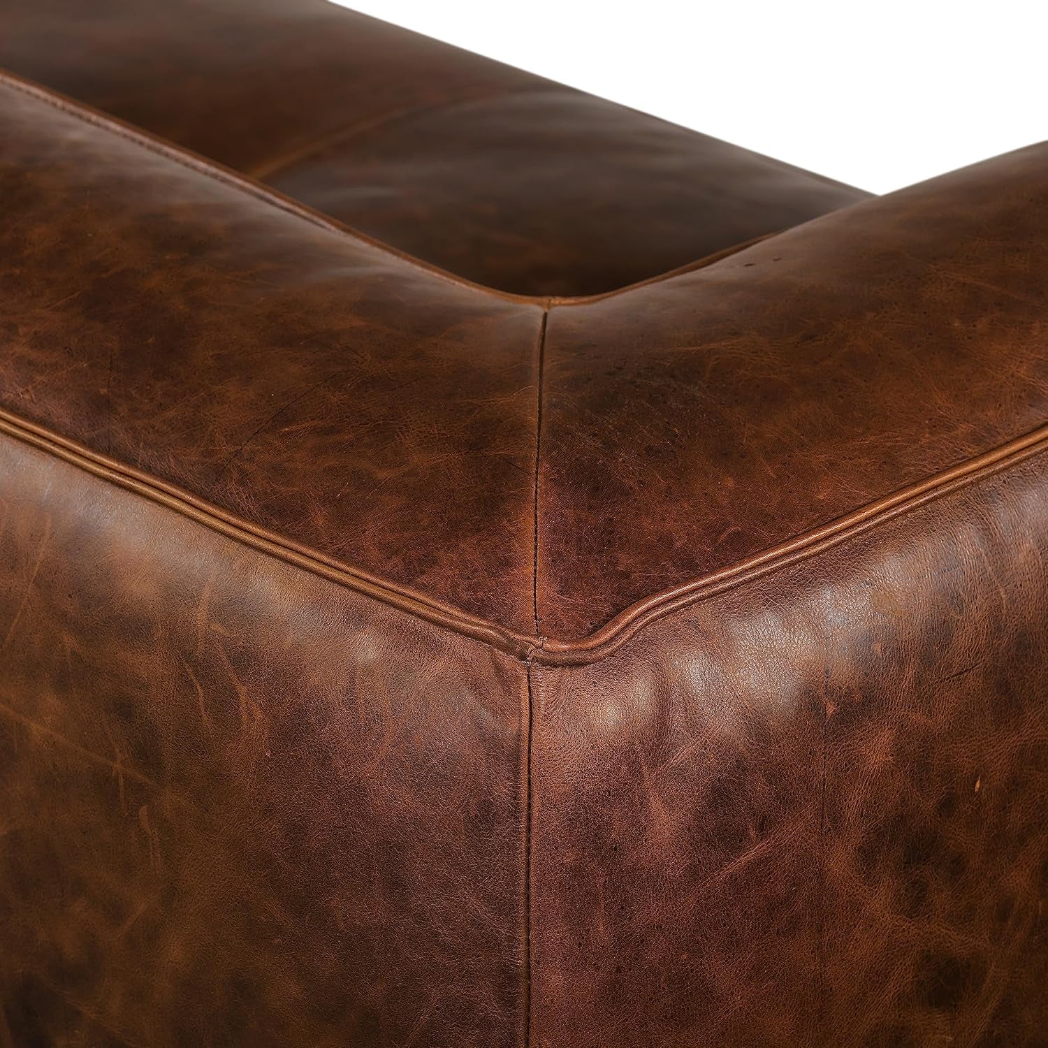 Capa Sofa Full Grain Leather In Chocolate Brown Finish