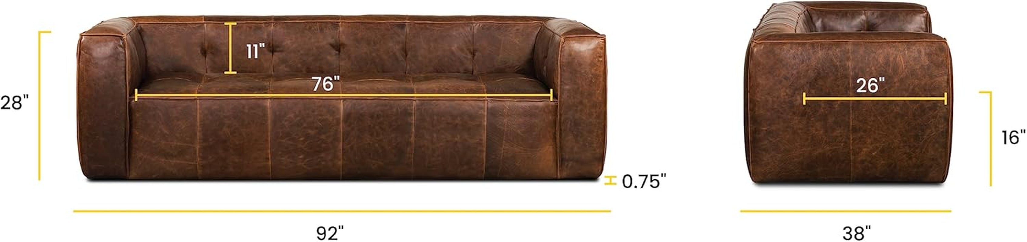 Capa Sofa Full Grain Leather In Chocolate Brown Finish