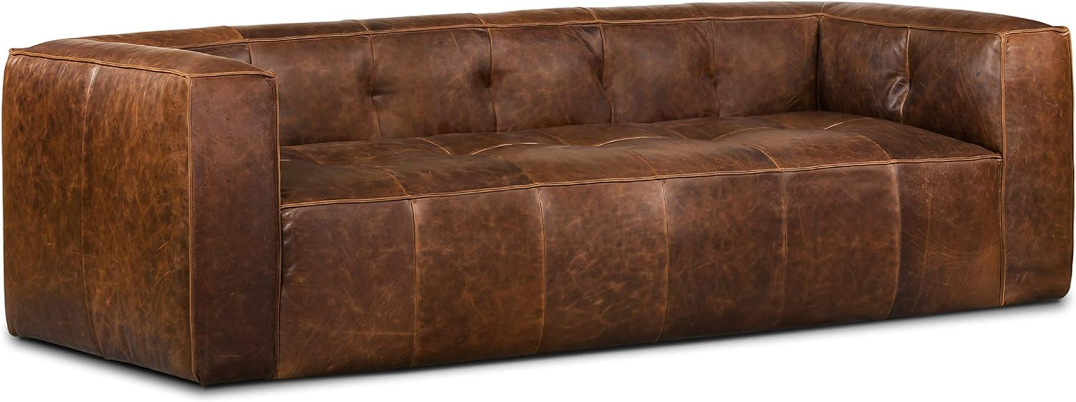 Capa Sofa Full Grain Leather In Chocolate Brown Finish