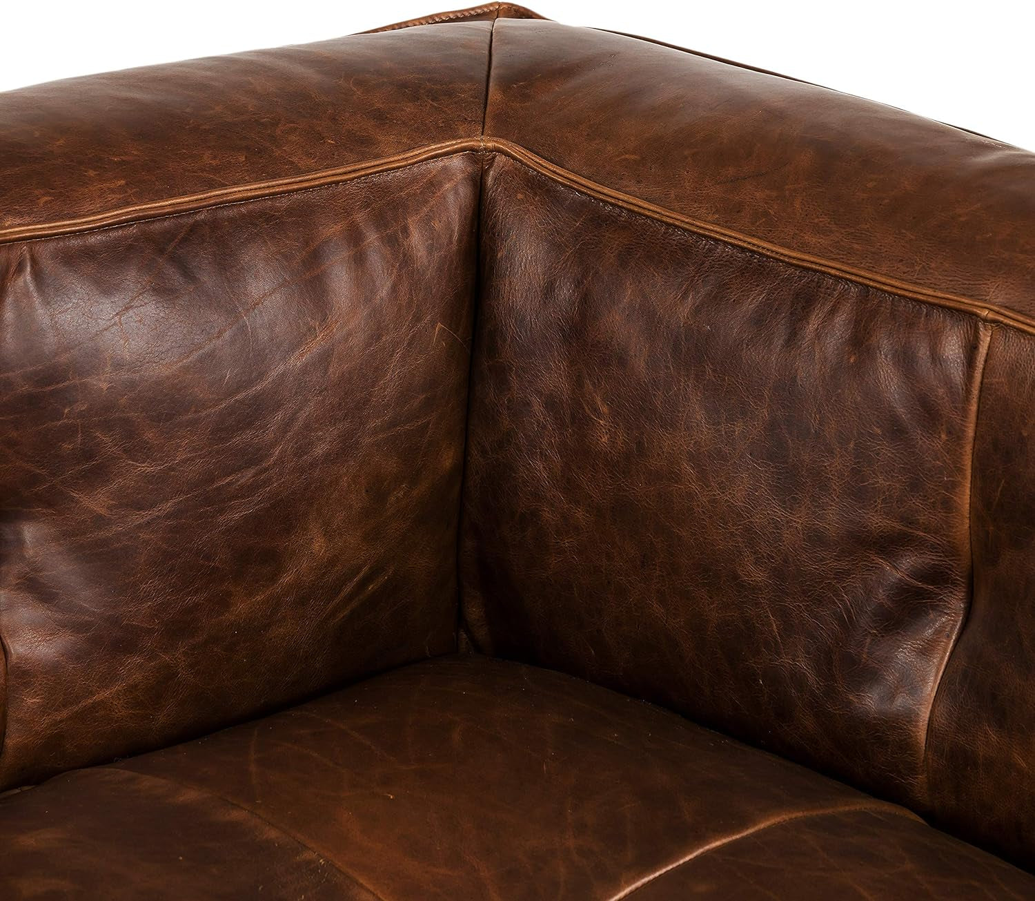 Capa Sofa Full Grain Leather In Chocolate Brown Finish
