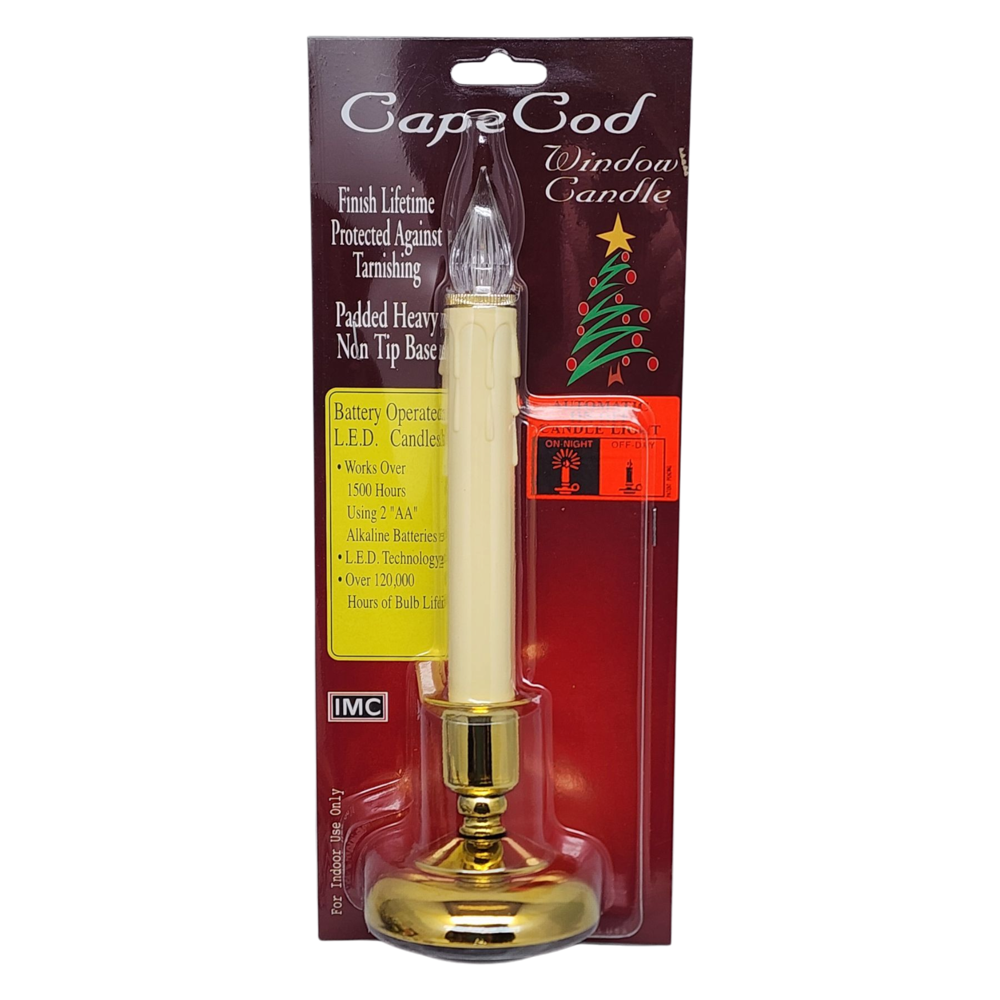 Cape Cod LED Window Candle - Brass