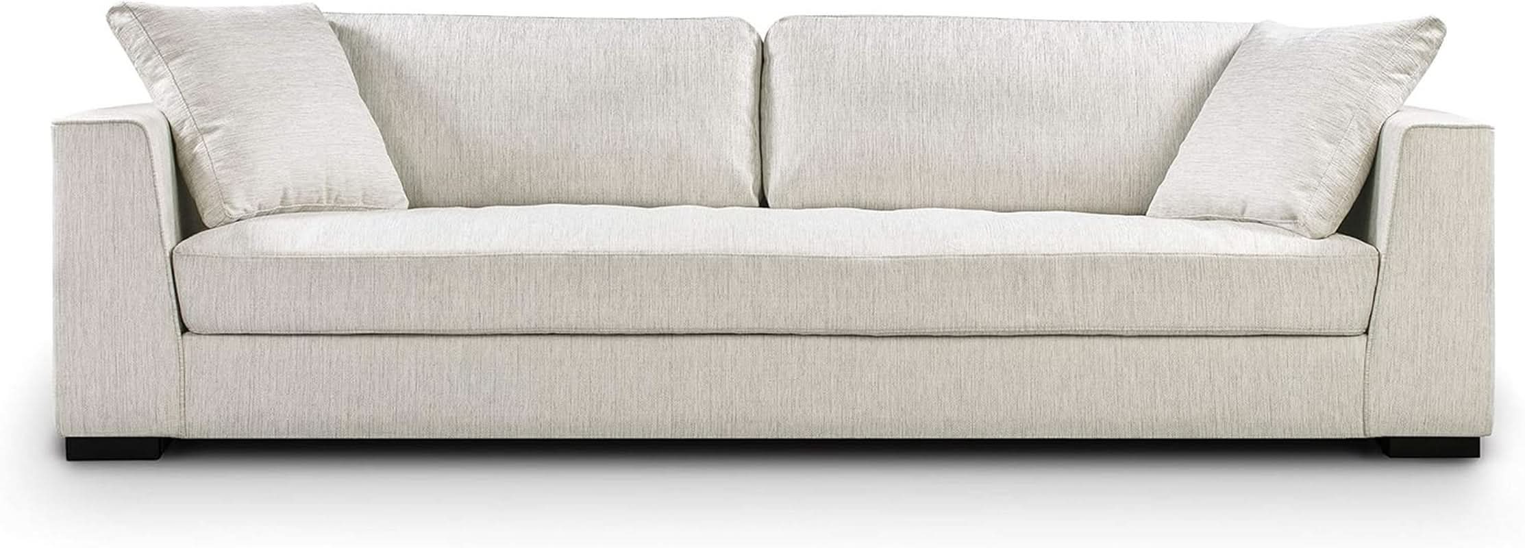Capri Fabric Sofa Bright Ash Down Pillows Modern Living