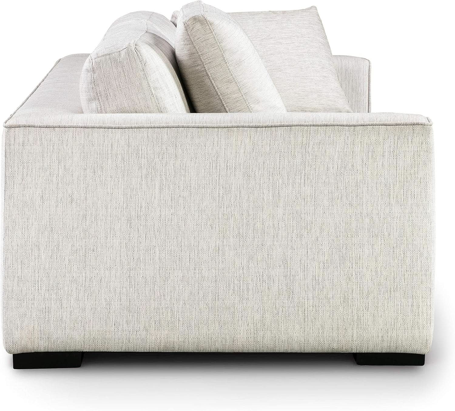 Capri Fabric Sofa Bright Ash Down Pillows Modern Living