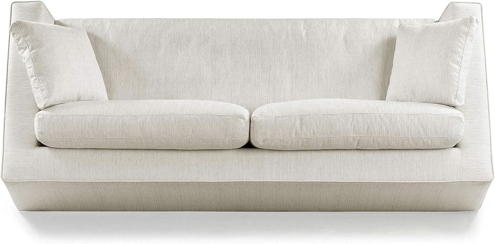 Capri Fabric Sofa Bright Ash Down Pillows Modern Living