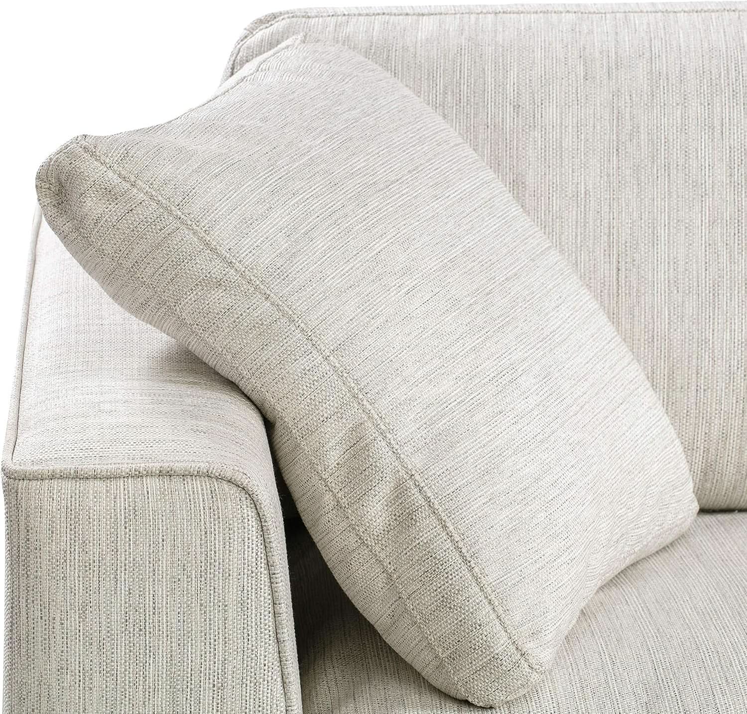 Capri Fabric Sofa Bright Ash Down Pillows Modern Living