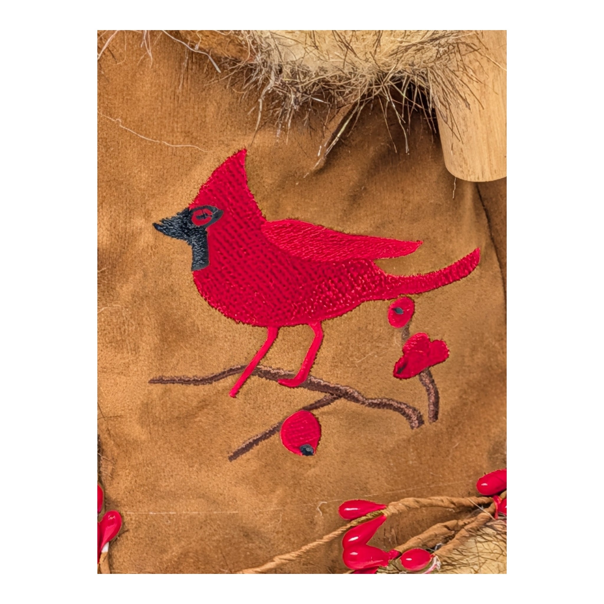 Cardinal and Berries Santa - 15"