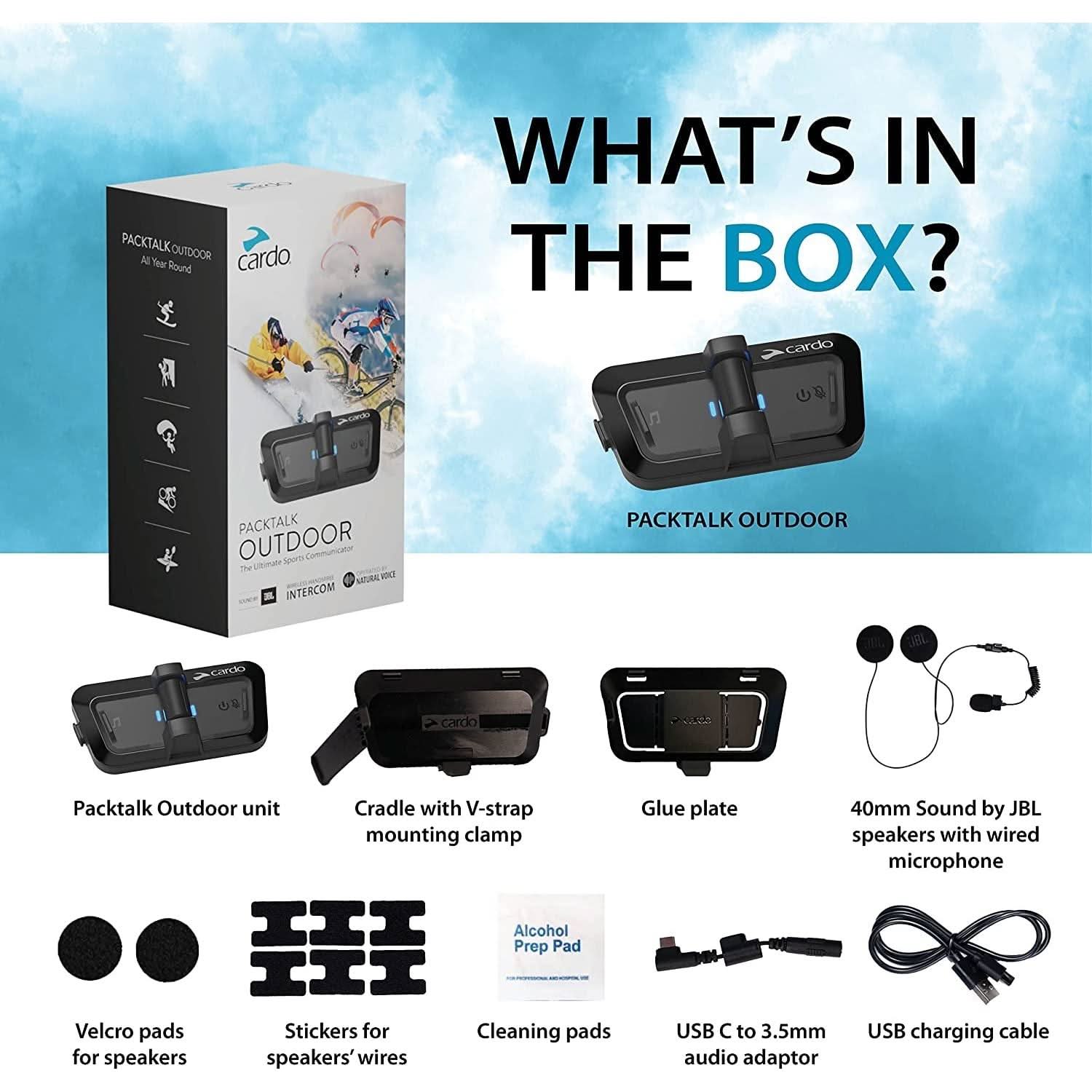 Cardo Packtalk Outdoor Helmet Intercom System IP67 Waterproof