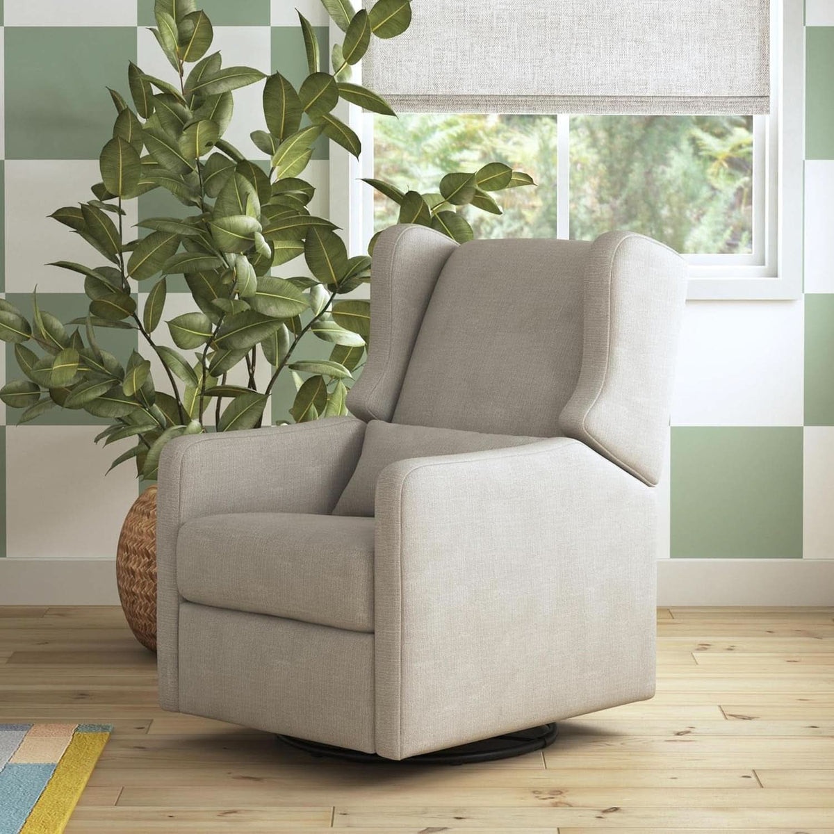 Carter's By Arlo Recliner Swivel Glider Water Repellent Performance Grey Linen