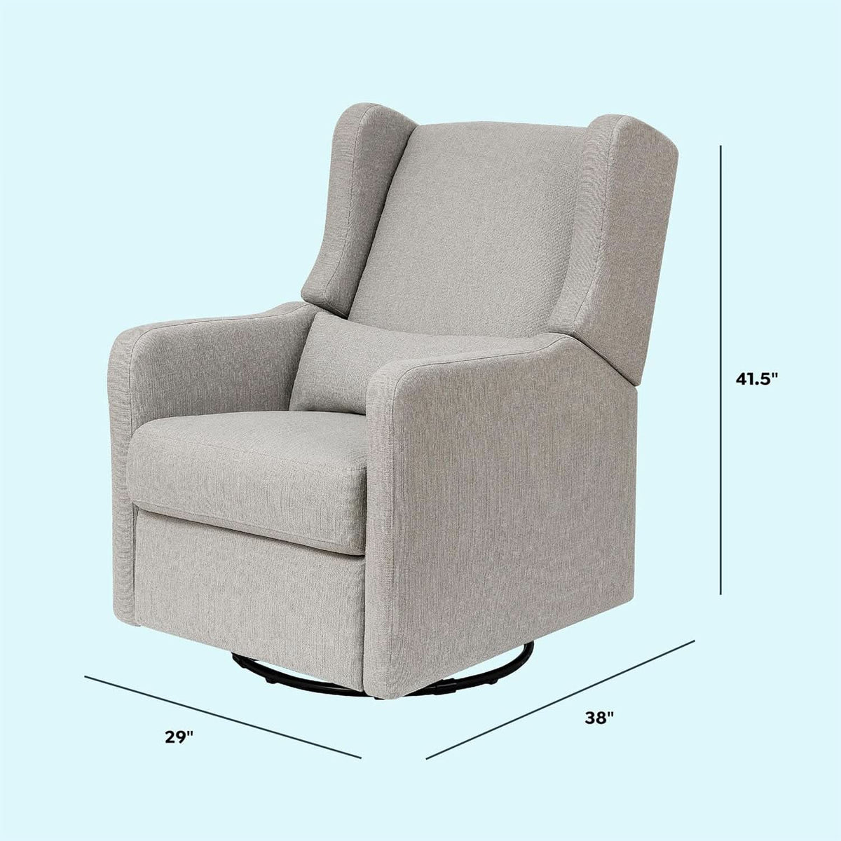 Carter's By Arlo Recliner Swivel Glider Water Repellent Performance Grey Linen