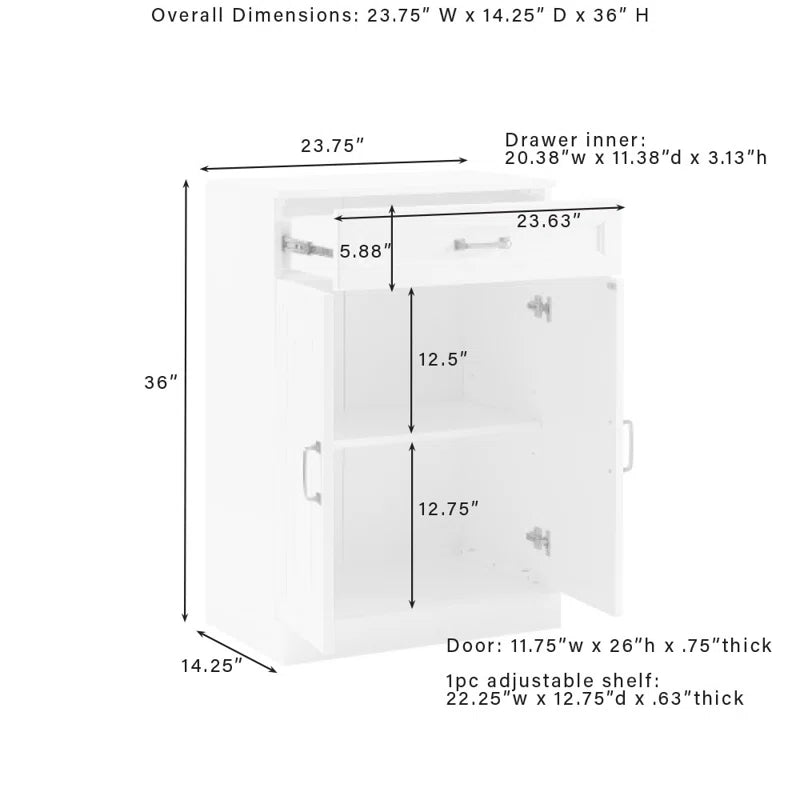 Casner Modular Accent Cabinet With Adjustable Shelf