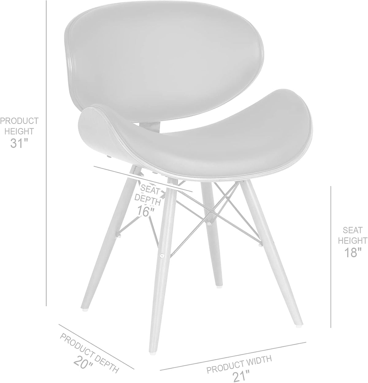 Cassie Dining Chair Grey Faux Leather Walnut Wood Finish