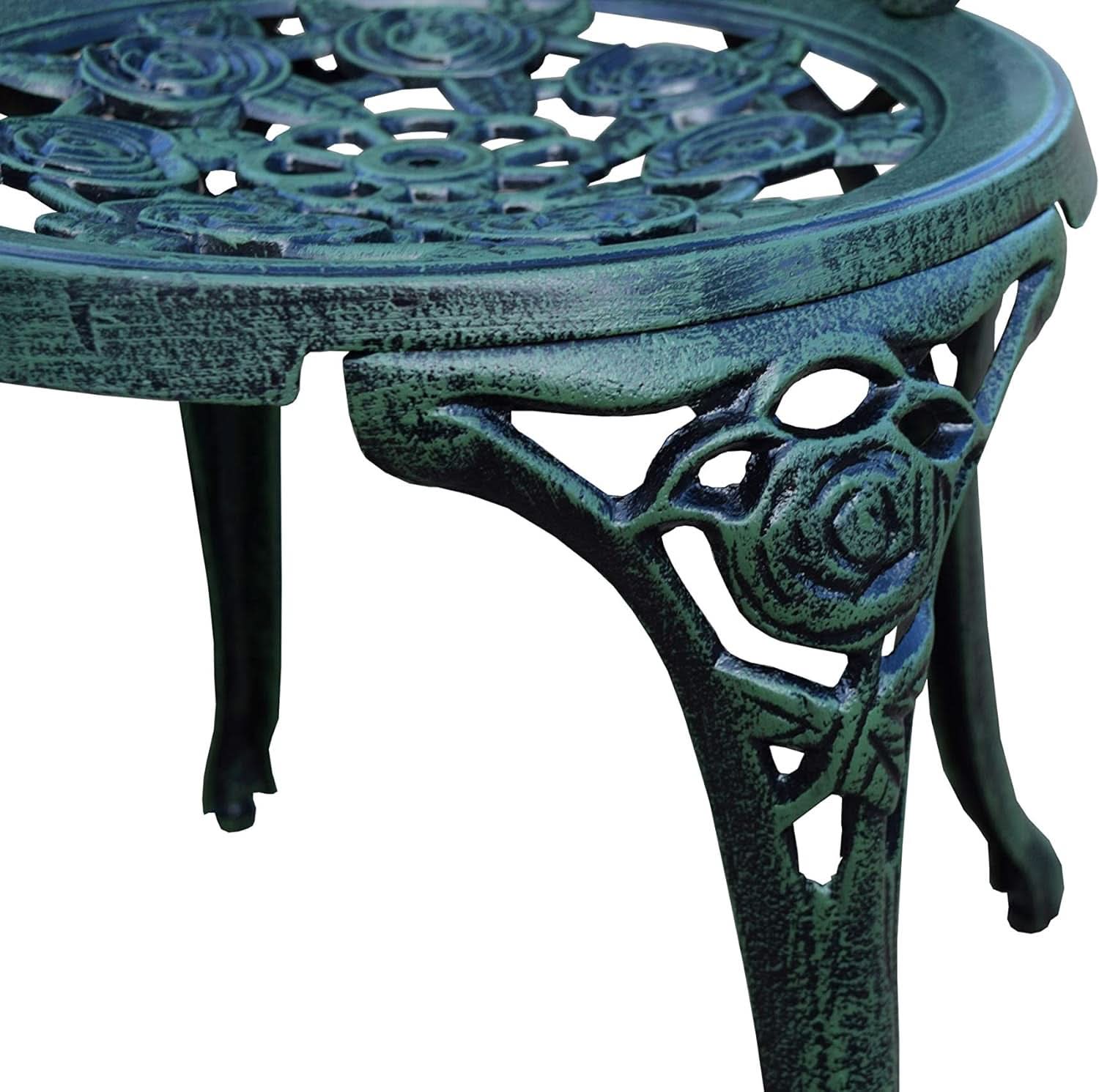 Cast Aluminum Conversation Set Antique Green Patio
